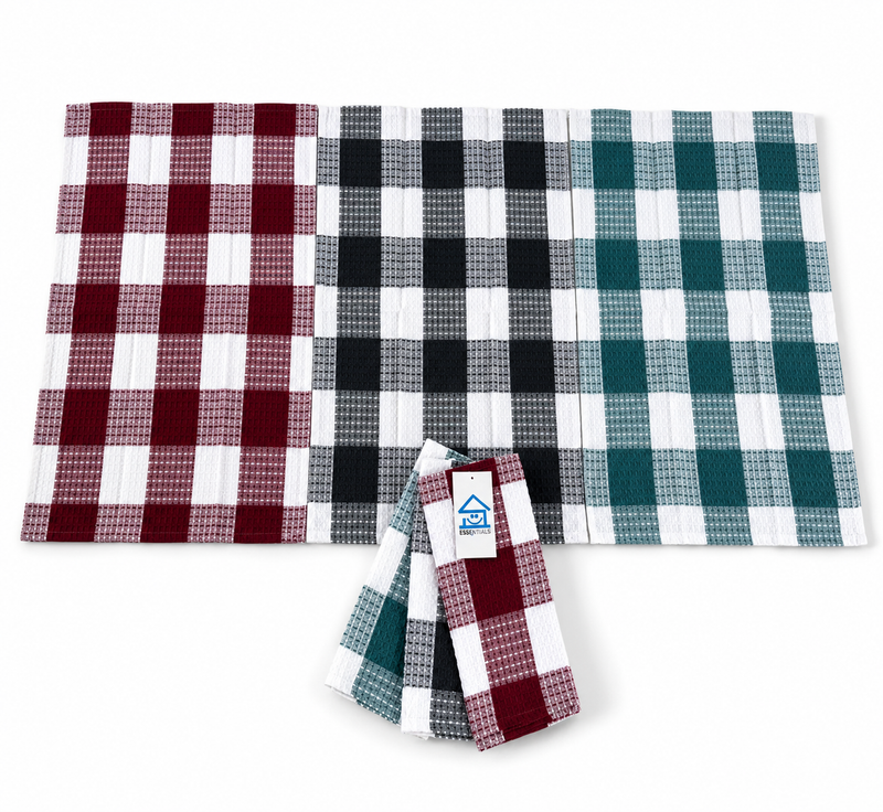 Checkered Tea Towel 3pk 45X65cm