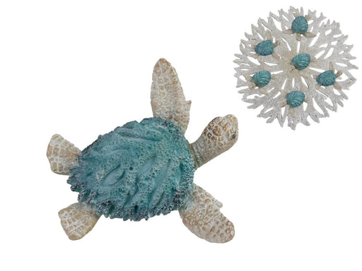 Small blue coral texture turtle figurine