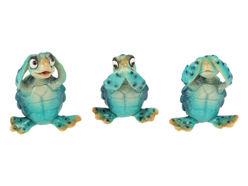 Blue marble finish turtle figurine