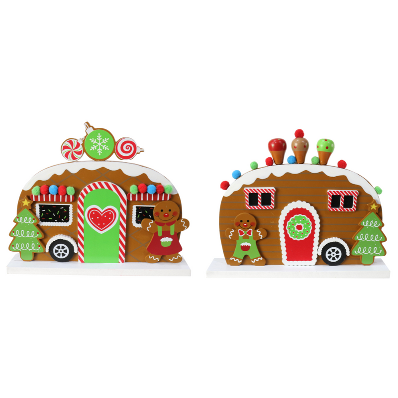 Ronis Table Deco Gingerbread Caravan 21cm Assorted