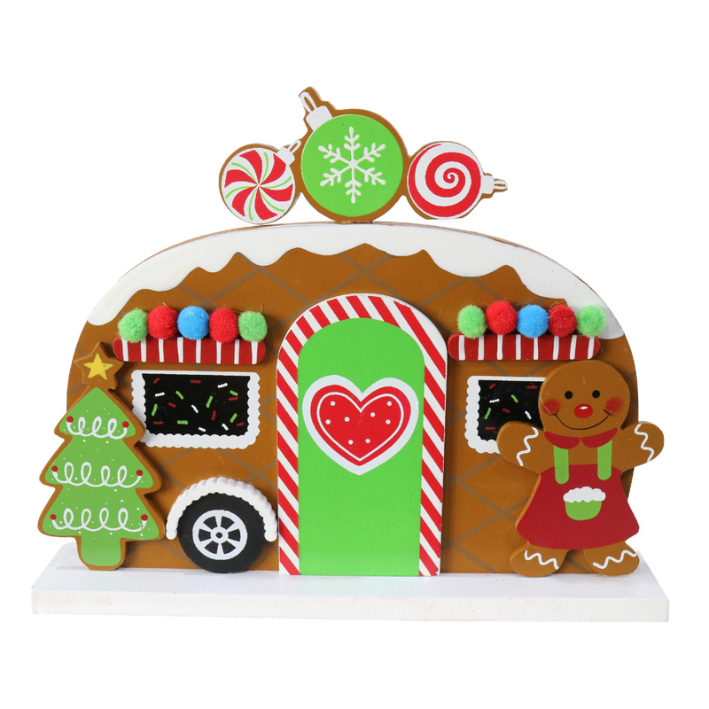 Ronis Table Deco Gingerbread Caravan 21cm Assorted