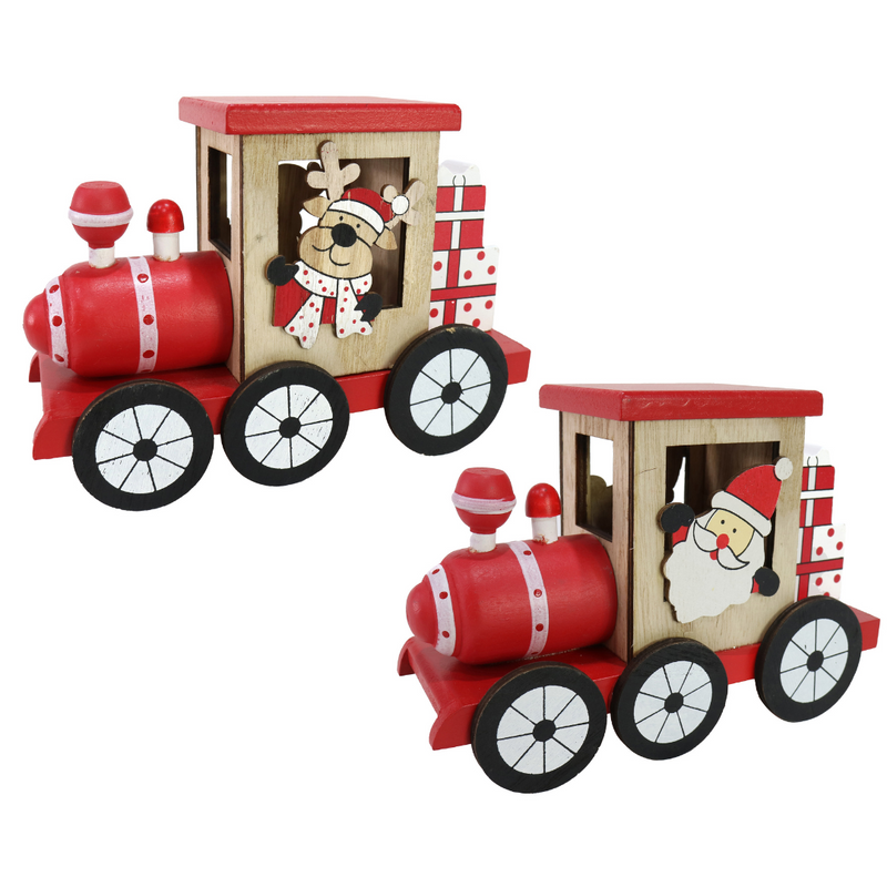 Table Deco Locomotive Assorted – festive miniature Christmas train decorations for tables and holiday displays