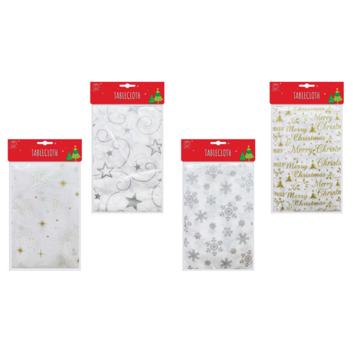 Ronis Tablecloth PEVA Gold/Silver Print Assorted