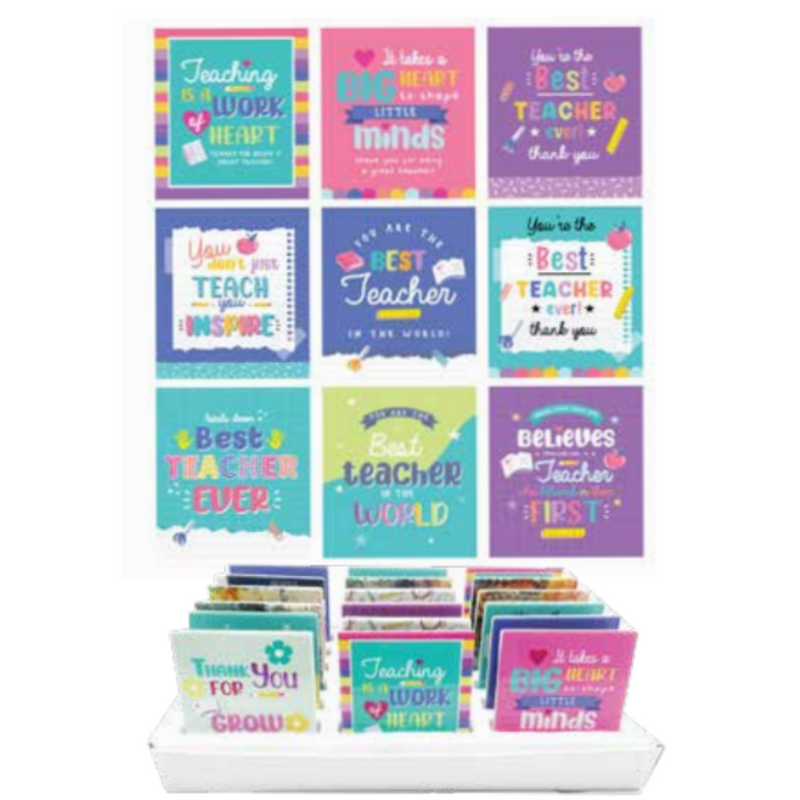 Teacher Appreciation Ceramic Plaques 14x12x0.9cm Assorted – gift-boxed plaques with inspirational teacher messages and stand
