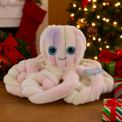 50cm Pale Rainbow Tie-Dyed Octopus plush toy with soft tentacles and pastel colors