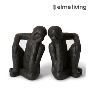 Ronis Thinking Man Bookends Set 2 Black 14x12x17cm – thumbnail