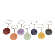 Ronis Thumb Worry Stone Chakra Key Ring 4cm Assorted