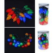 Timer LED Ball and Pinecone Lights 20 in Jar Multicolour Assorted – Decorative festive string lights for Christmas, weddings, parties, and home décor