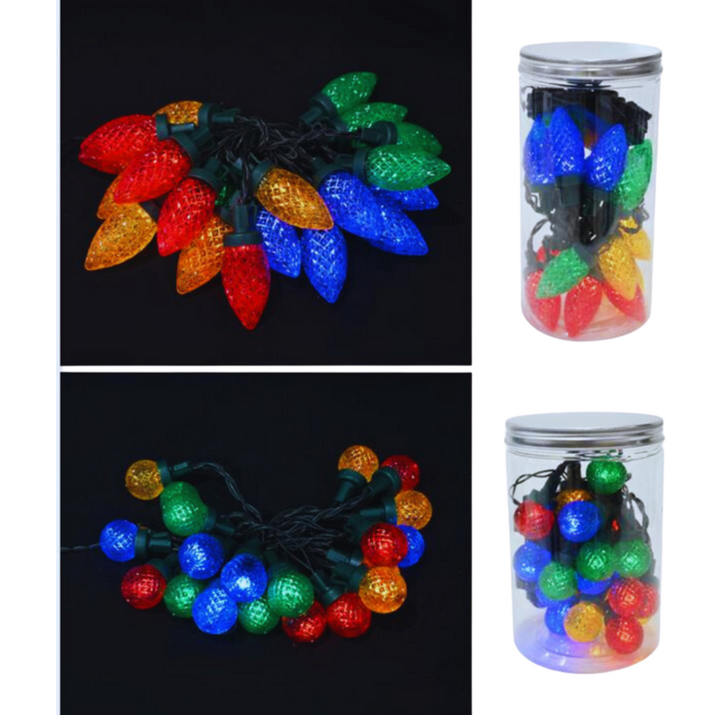 Timer LED Ball and Pinecone Lights 20 in Jar Multicolour Assorted – Decorative festive string lights for Christmas, weddings, parties, and home décor