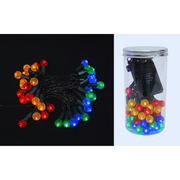 Jar of 40 multicolour timer LED berry lights for Christmas decoration
