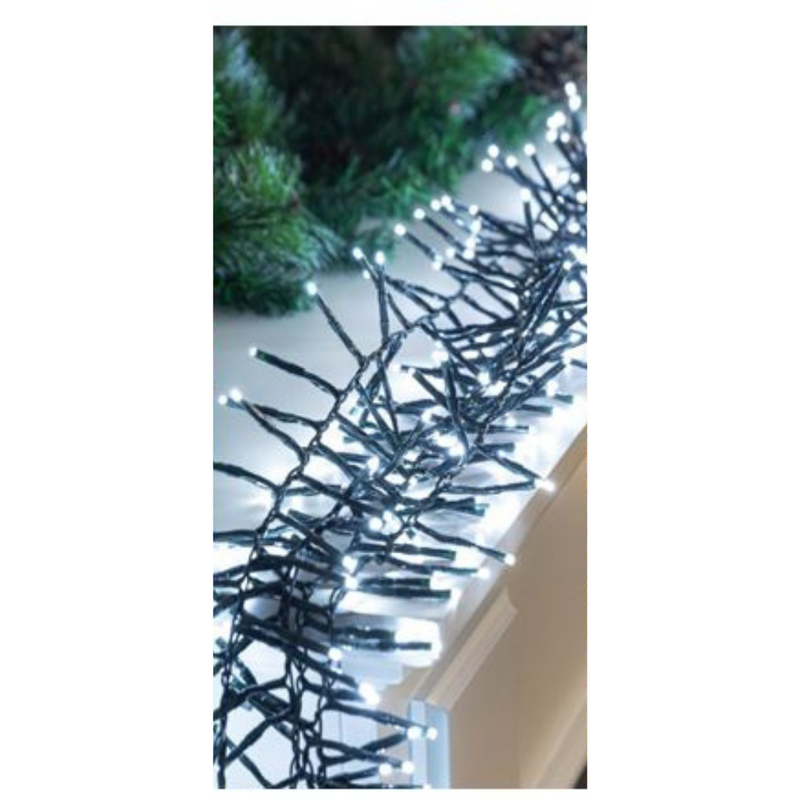 Timer LED Cluster Lights 200 Battery Operated in Jar Cool White – Decorative fairy lights for Christmas, parties, and home décor