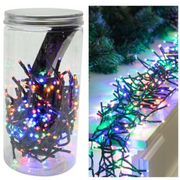 Timer LED Cluster Lights 200 Battery Operated in Jar Multicolour – Festive decorative fairy lights for Christmas, parties, and home décor