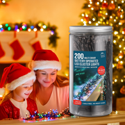 Timer LED Cluster Lights 200 Battery Operated in Jar Multicolour – Festive decorative fairy lights for Christmas, parties, and home décor