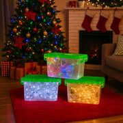 Christmas icicle lights 300 LED battery operated with timer assorted