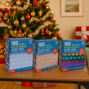 Christmas LED net lights multicolour 180 with timer battery operated