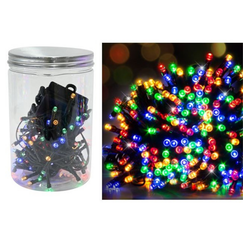 Timer Lights LED 100 Battery Operated in Jar Multicolour – Decorative fairy lights for Christmas, parties, weddings, and home décor