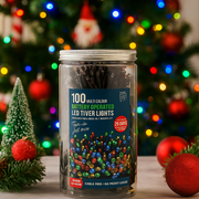 Timer Lights LED 100 Battery Operated in Jar Multicolour – Decorative fairy lights for Christmas, parties, weddings, and home décor