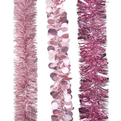 Ronis Tinsel 2m Pink 3 Asstd