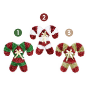 Ronis Tinsel Cross Candy Cane Plaque 46×46×2cm 3 Asstd – thumbnail