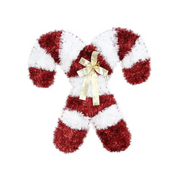 Ronis Tinsel Cross Candy Cane Plaque 46×46×2cm 3 Asstd – thumbnail