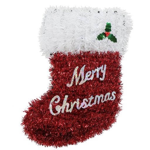 Ronis Tinsel Stocking Plaque 33cm