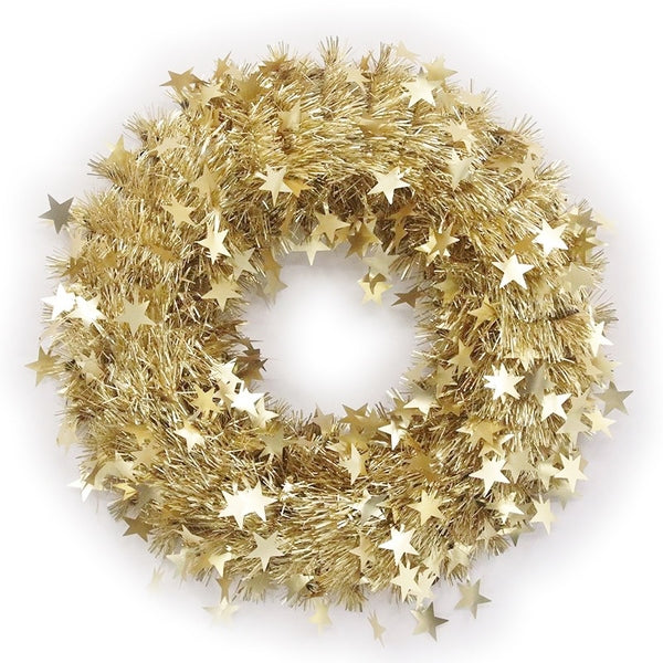 Ronis Tinsel Wreath 45cm Gold