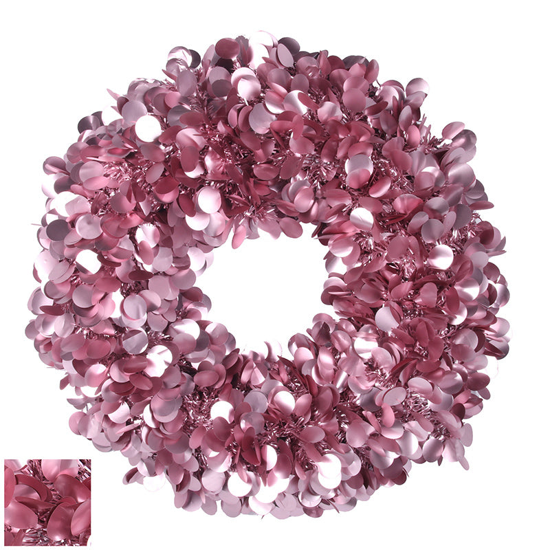 Ronis Tinsel Wreath 45cm Rose Gold