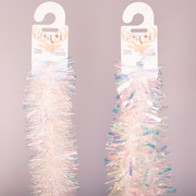200cm iridescent tinsel garland assorted colours for Christmas tree and party décor