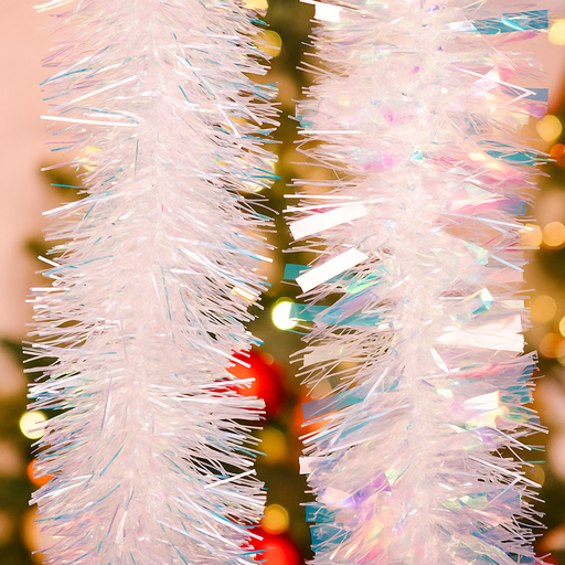 200cm iridescent tinsel garland assorted colours for Christmas tree and party décor