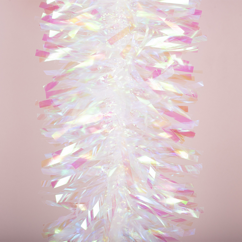 Iridescent tinsel garland 200cm for Christmas tree and festive decorations