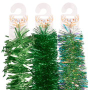 Mint tinsel 200cm assorted finishes for Christmas tree and festive decoration