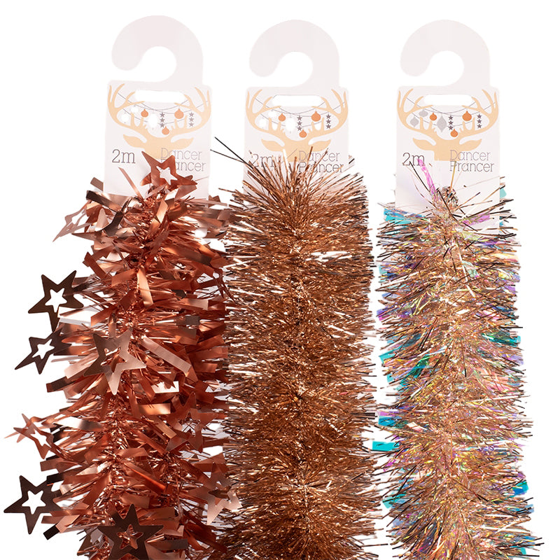 Ronis Tinsel 200cm Rose Gold Assorted