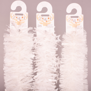 White tinsel garland 200cm assorted styles for Christmas decoration