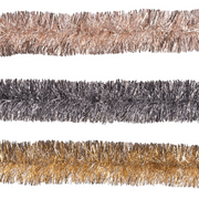 Ronis Tinsel Champagne with Silver, Gunmetal with Silver, Rose Gold with Silver 200cm Assorted