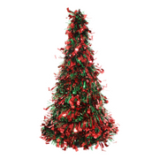 Ronis Tinsel Cone Tree 26cm Assorted