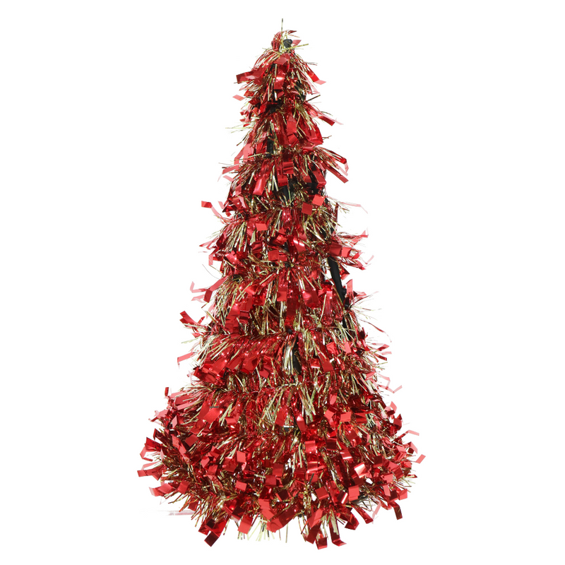 Ronis Tinsel Cone Tree 26cm Assorted