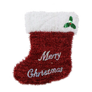 Ronis Tinsel Deco Plaque Hat Stocking 50cm Assorted