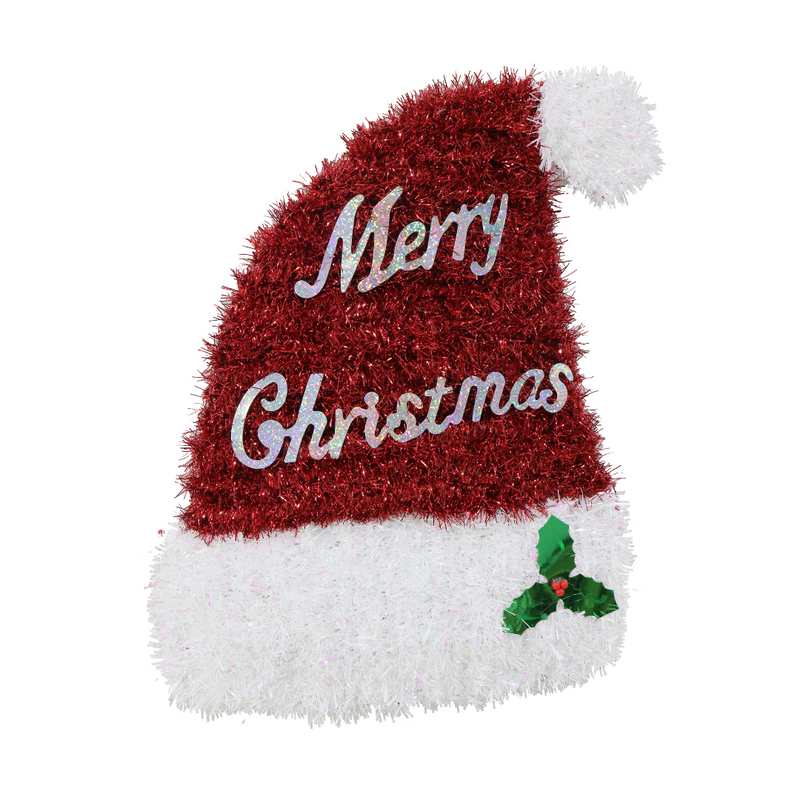 Ronis Tinsel Deco Plaque Hat Stocking 50cm Assorted