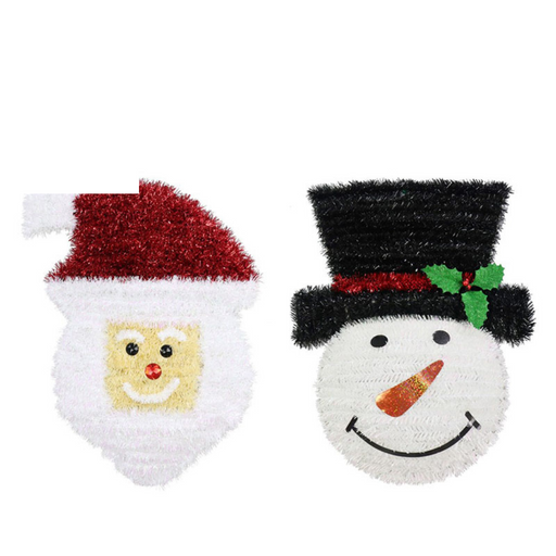 Ronis Tinsel Face Plaque 46x37x6cm Assorted