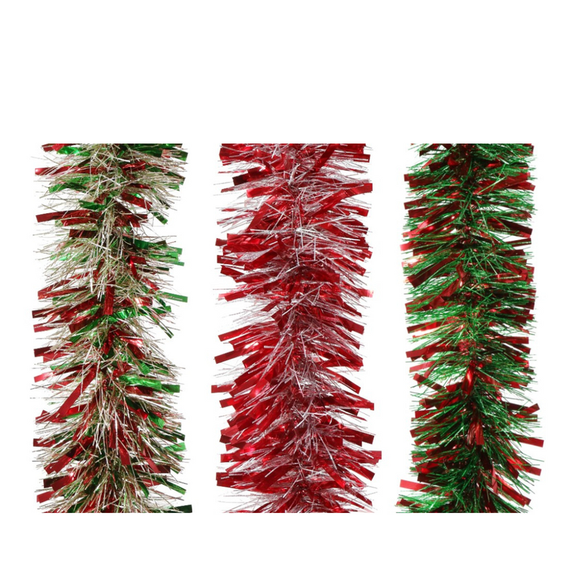 Ronis Tinsel Mix Cut Embossed Metallic 300cm Assorted