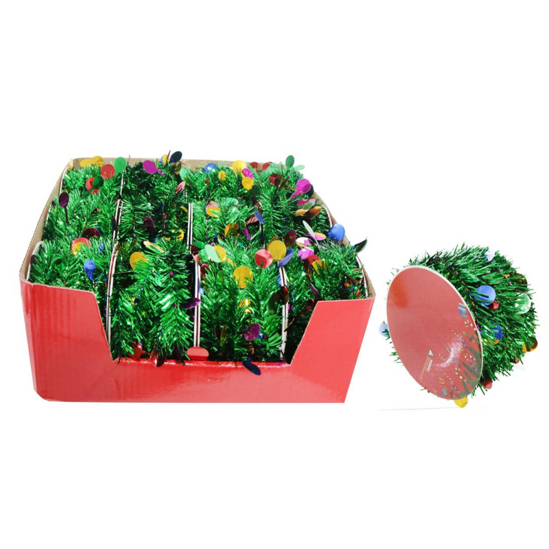 Ronis Tinsel Ribbon Rainbow Dots 7.6cm