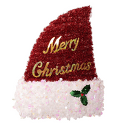 Ronis Tinsel Santa Hat Wall Plaque 45x32cm