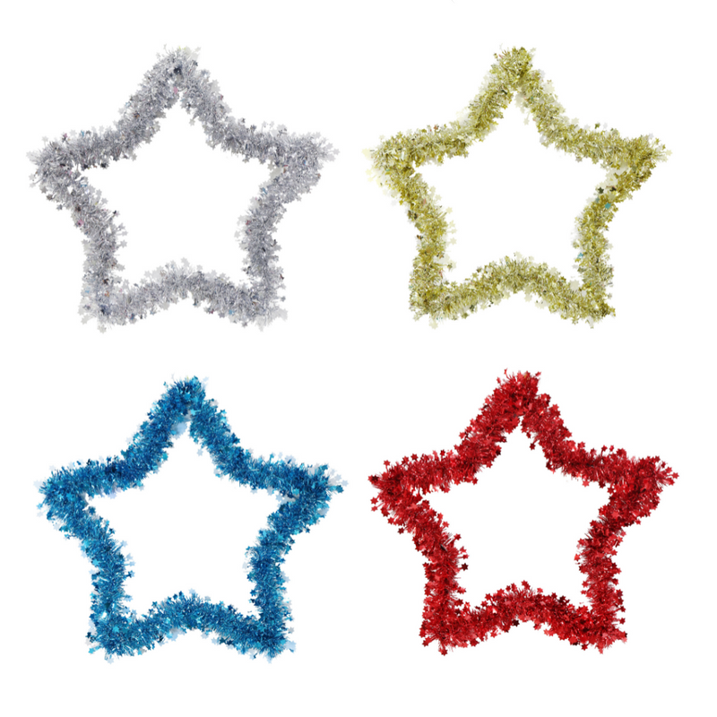 Ronis Tinsel Silhouette Star 39cm Assorted