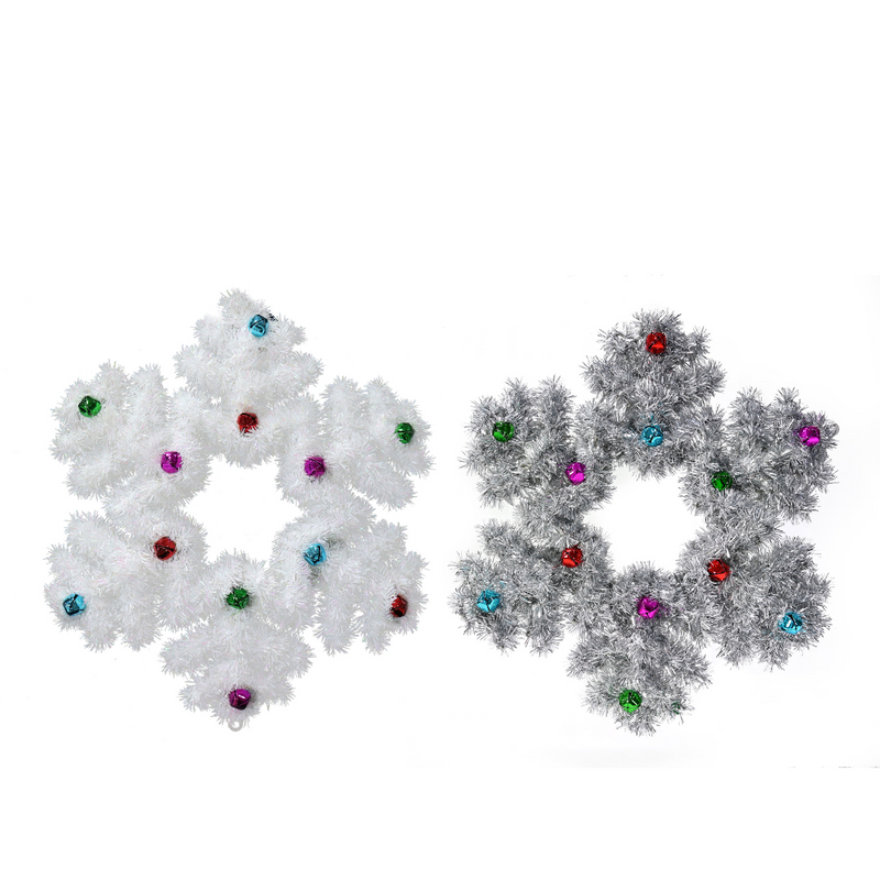 Ronis Tinsel Snowflake With Nutbells 48cm Assorted