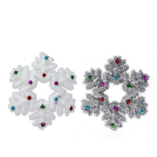 Ronis Tinsel Snowflake With Nutbells 48cm Assorted
