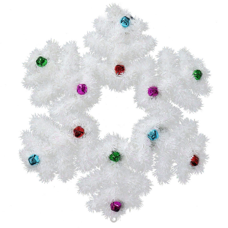Ronis Tinsel Snowflake With Nutbells 48cm Assorted