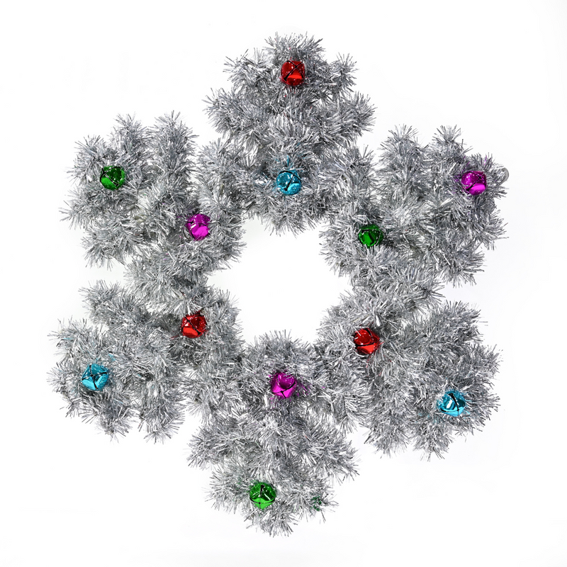 Ronis Tinsel Snowflake With Nutbells 48cm Assorted