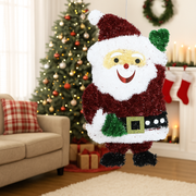 Tinsel Waving Santa Plaque Christmas wall decoration with sparkling festive details