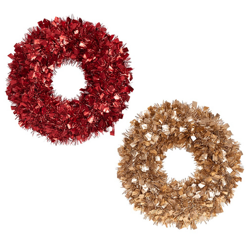 Ronis Tinsel Wreath 45cm Assorted