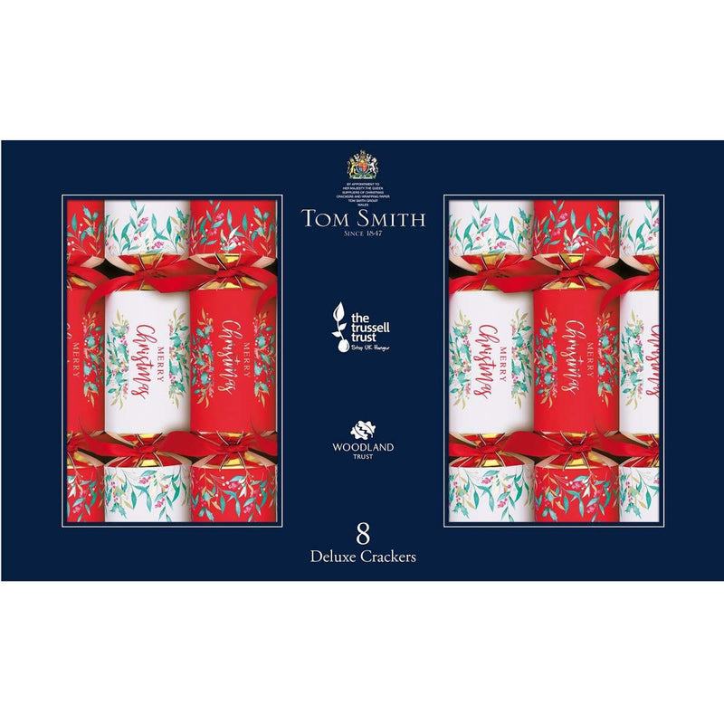 Tom Smith Traditional WB Deluxe Bonbons 8x14in – luxury Christmas crackers with hats, mottos, snaps, and premium gifts